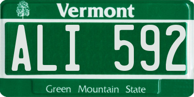 VT license plate ALI592