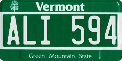 VT license plate ALI594