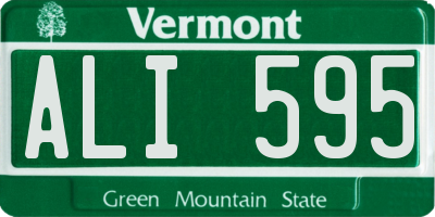 VT license plate ALI595
