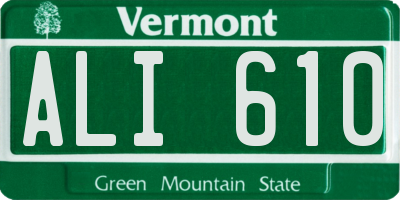 VT license plate ALI610