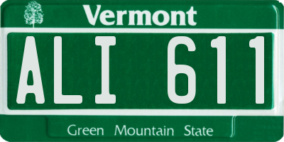 VT license plate ALI611