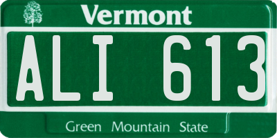 VT license plate ALI613