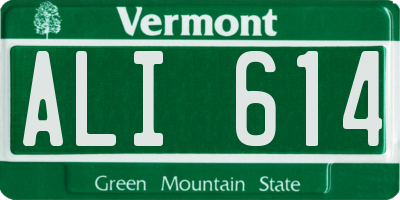 VT license plate ALI614