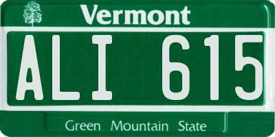 VT license plate ALI615
