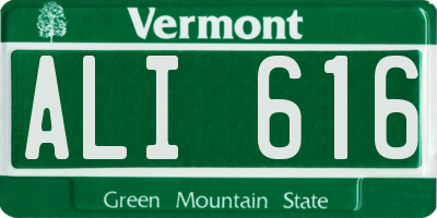 VT license plate ALI616