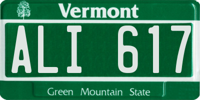 VT license plate ALI617
