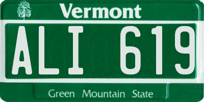 VT license plate ALI619