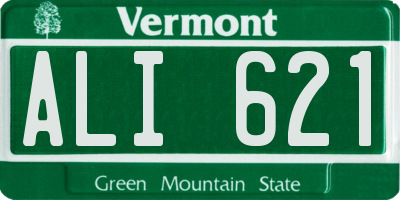 VT license plate ALI621