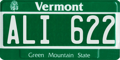 VT license plate ALI622