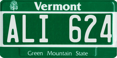 VT license plate ALI624