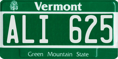 VT license plate ALI625