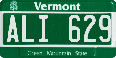 VT license plate ALI629