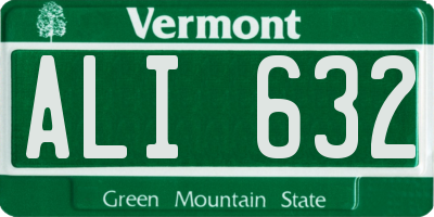VT license plate ALI632