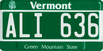 VT license plate ALI636