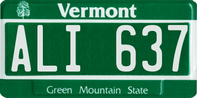 VT license plate ALI637
