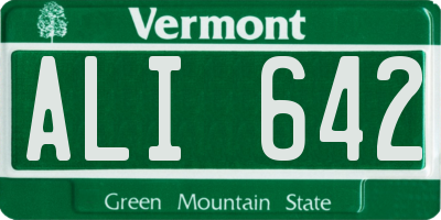 VT license plate ALI642
