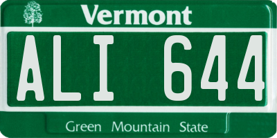 VT license plate ALI644