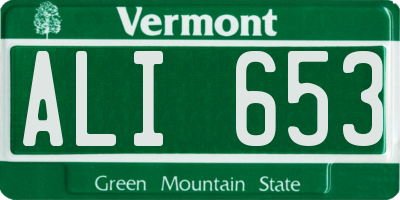VT license plate ALI653