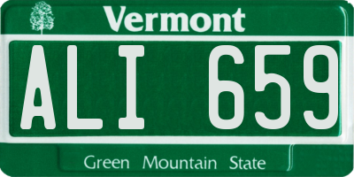 VT license plate ALI659