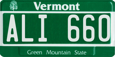 VT license plate ALI660