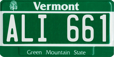 VT license plate ALI661
