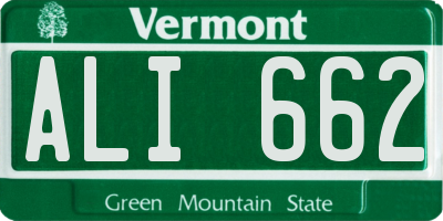 VT license plate ALI662
