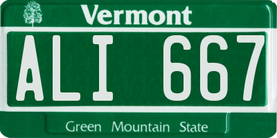 VT license plate ALI667