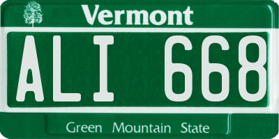 VT license plate ALI668