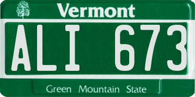 VT license plate ALI673