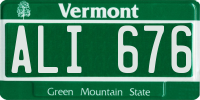 VT license plate ALI676