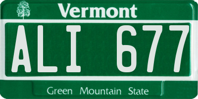 VT license plate ALI677