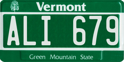 VT license plate ALI679