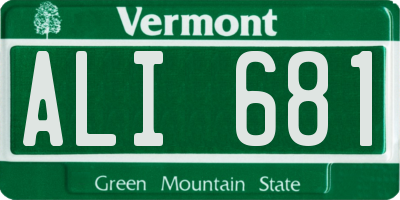 VT license plate ALI681