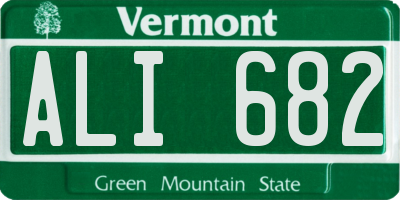 VT license plate ALI682