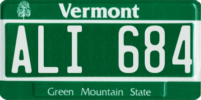 VT license plate ALI684