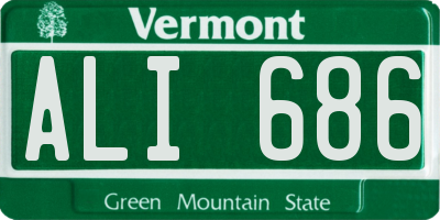VT license plate ALI686