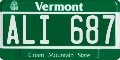 VT license plate ALI687