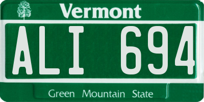 VT license plate ALI694