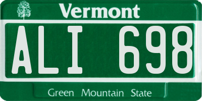 VT license plate ALI698