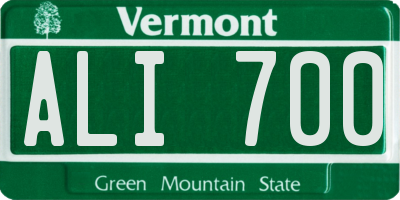 VT license plate ALI700