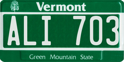 VT license plate ALI703