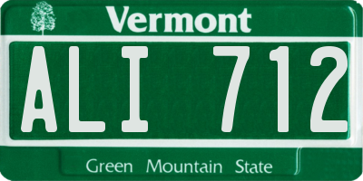 VT license plate ALI712
