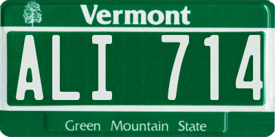 VT license plate ALI714