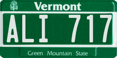 VT license plate ALI717