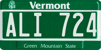 VT license plate ALI724