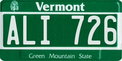 VT license plate ALI726
