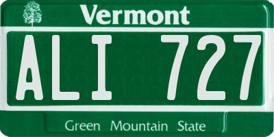 VT license plate ALI727