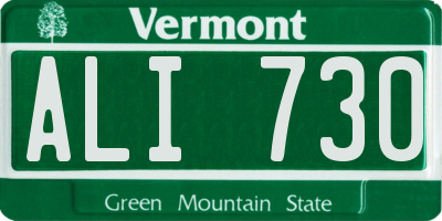 VT license plate ALI730