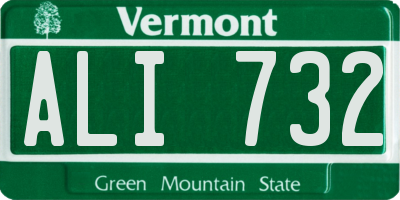 VT license plate ALI732