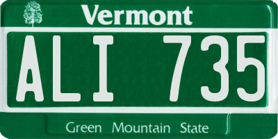 VT license plate ALI735